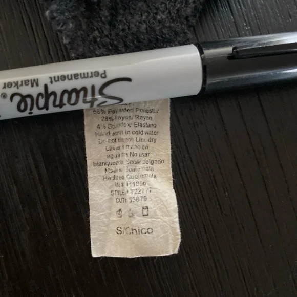 Gray Short Sleeve Pocketed Knit Top Cuffed Sleeve / Cherish / Oversized Size S - Picture 6 of 6